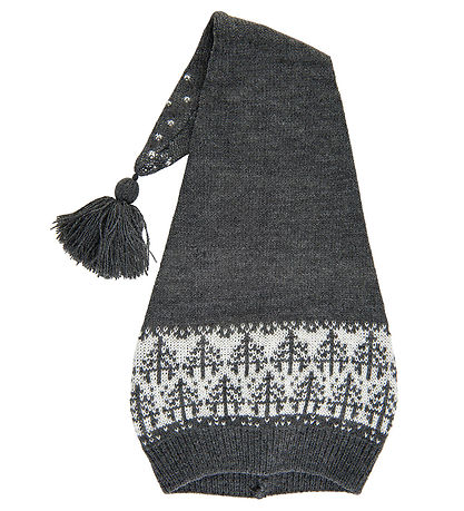 Mikk-Line Christmas Hat - Knitted - Jacquard - Anthracite w. Pat