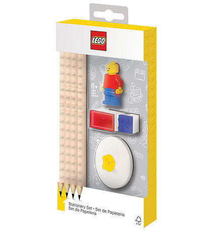 LEGO® Ritföng blýantasett - 8 Partar - Rautt/Blár M. Minifigure