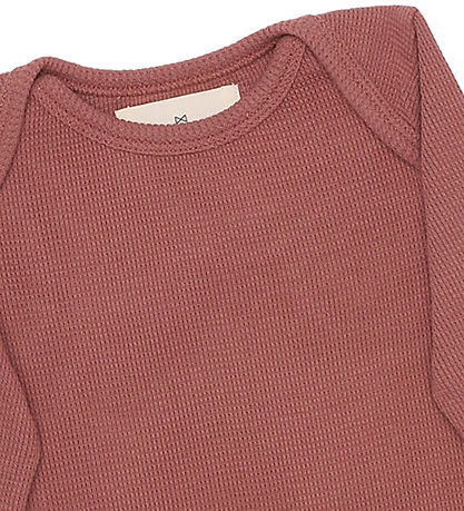 Monsieur Mini Bodysuit l/s - Waffle - Sunburn