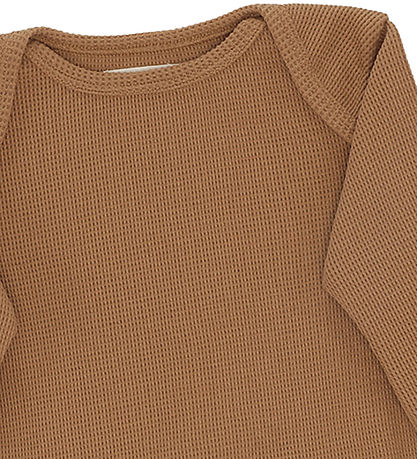 Monsieur Mini Bodysuit l/s - Waffle - Sucker Brown