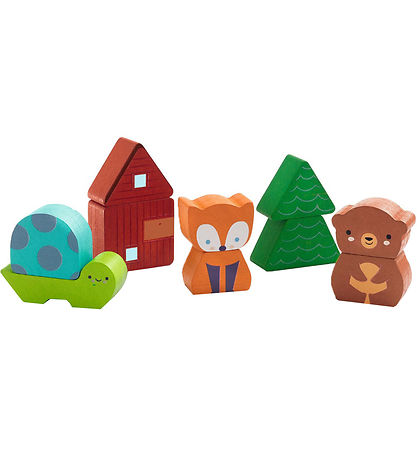 Djeco Jigsaw Puzzle - 10 Bricks - Wood - Rainbow