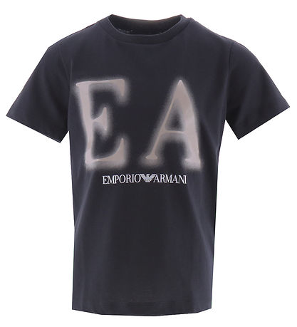 Emporio Armani Stuttermabolur - Dökkblátt/Drapplitað M. Prentað