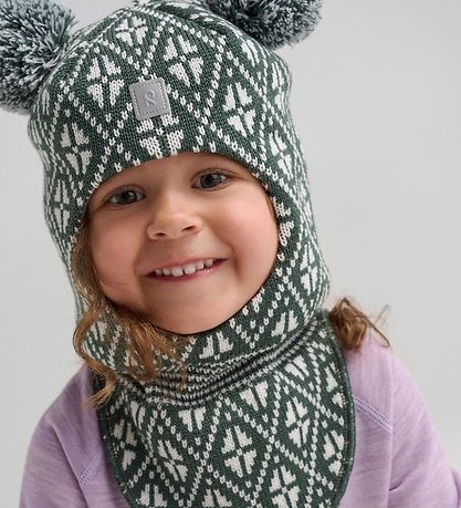 Reima Balaclava - Wool/Cotton - Kuuraan - 2-layer - Thyme Green