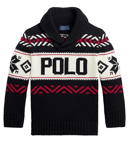 Polo Ralph Lauren Bluse - Strick - Holiday - Schwarz/Weiß m. Rot