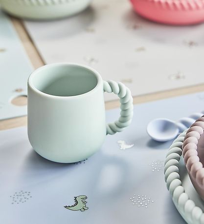 OYOY Placemat - Silicone - Theo Dino - Pale Blue