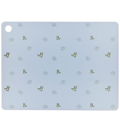 OYOY Placemat - Silicone - Theo Dino - Pale Blue