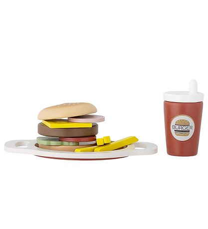 Bloomingville Mini Play Food - Jools - Burger - 13 Parts - Brown