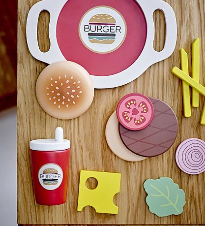 Bloomingville Mini Play Food - Jools - Burger - 13 Parts - Brown
