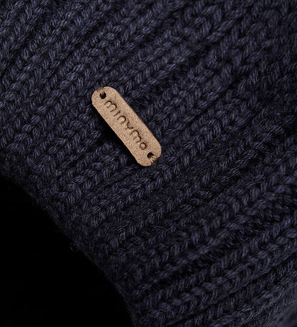 Minymo Beanie - Cotton/Wool - Parisian Night w. Pom-Pom