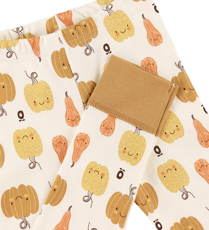 Katvig Leggings - White w. Pumpkin
