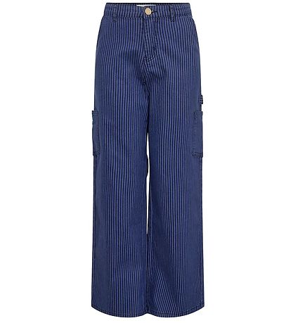 Sofie Schnoor Girls Jeans - Grid - Cobalt Striped