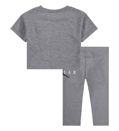 Jordan T-shirt/Leggings - Grey Melange w. Logo