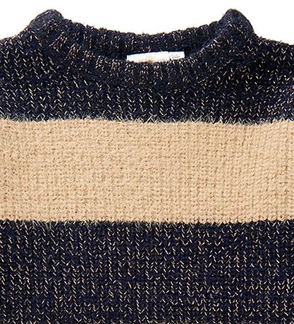 The New Tröja - Stickad - TnIsalina - Black Beauty/Beige m. Kopp