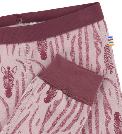 Joha Leggings - ull/Bómull - Bleikt/Zebra
