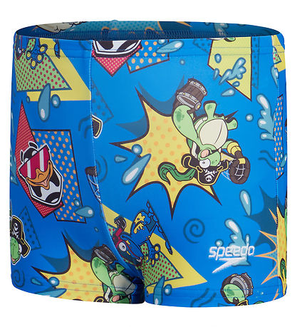Speedo Sundskýla - Stafrænar All-Over Vatnshorts - Bláar/Gult