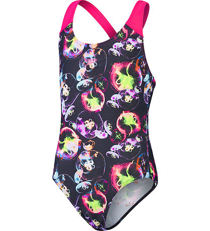 Speedo Sundföt - All-Over Splashback - Black/Bleikt