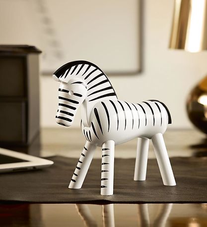 Kay Bojesen Wooden figure - Zebra - 14 cm - Black/White