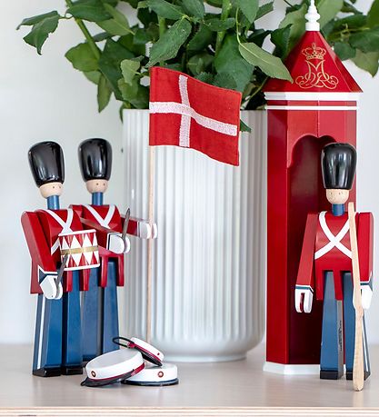 Kay Bojesen Wooden figure - Drummer - 21 cm - Little - Red/Blue