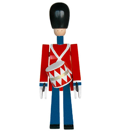 Kay Bojesen Wooden figure - Drummer - 21 cm - Little - Red/Blue
