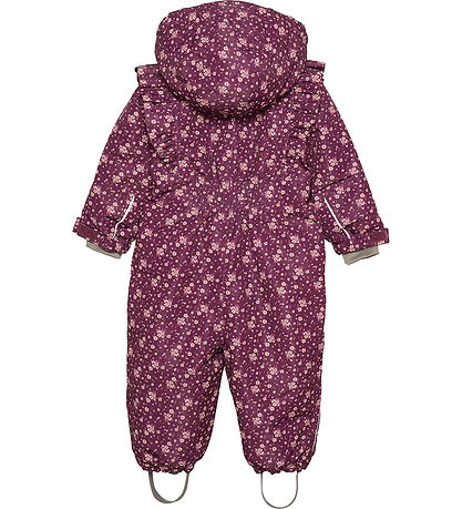 En Fant Snowsuit - Fig w. Flowers