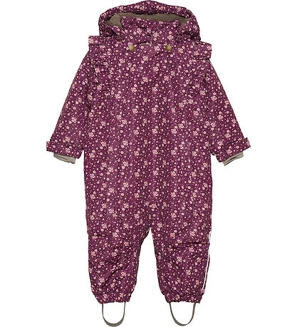 En Fant Snowsuit - Fig w. Flowers