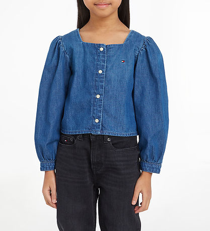 Tommy Hilfiger Hemdbluse - Denim mit quadratischem Ausschnitt - 