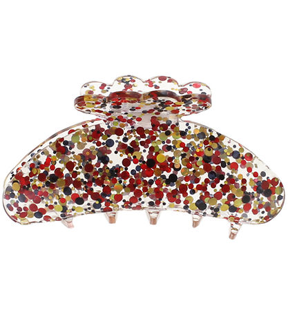 By Stær Hair clip - Asta - 10x5 cm - Confetti Red/Gold