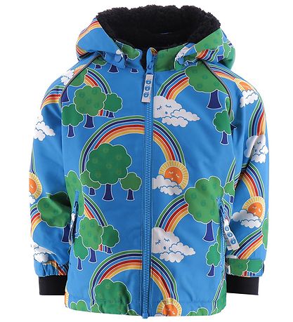 Smfolk Winter Coat - Ocean Blue w. Rainbow landscape