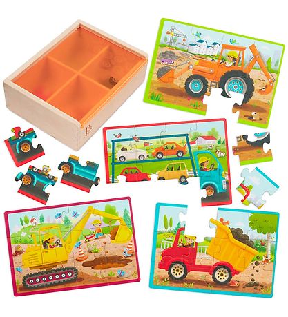 B. toys Jigsaw Puzzle - 4x12 - Work vehicles