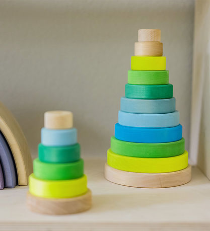 Grimms Stacking Tower - Wood - Large - Neon Green