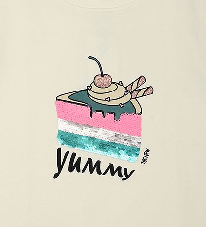The New T-shirt - TnCake - White Swan w. Sequins
