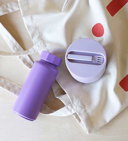 Design Letters Lunchbox w. Fork - Thermal - Large - Lavender