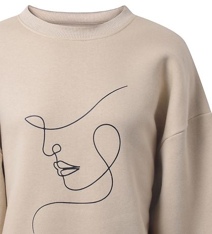 Hound Sweatshirt - Linear - Sand w. Print