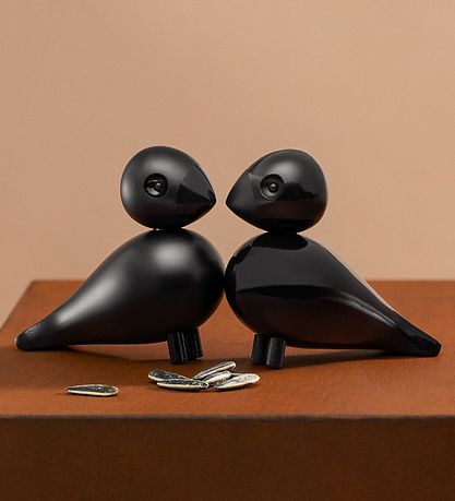 Kay Bojesen Wooden figures - Turtle doves - 9 cm - Black