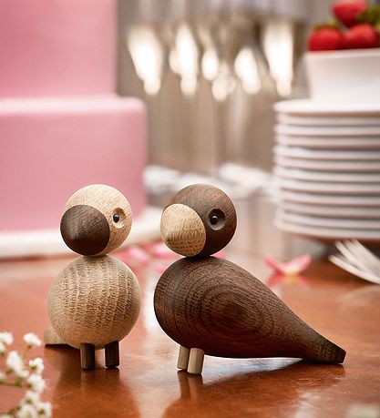Kay Bojesen Träfigurer - Turturduvor - 9 cm - Eg/Rökt Ek
