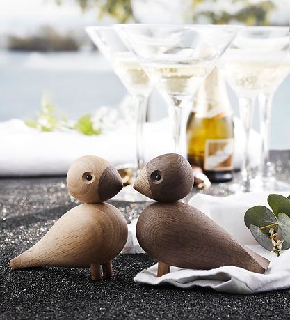 Kay Bojesen Träfigurer - Turturduvor - 9 cm - Eg/Rökt Ek