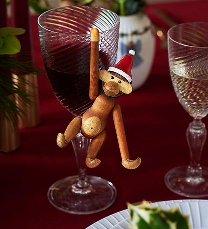 Kay Bojesen Holzfigur - Weihnachtsmütze - 4 cm - Mini - Rot/Weiß