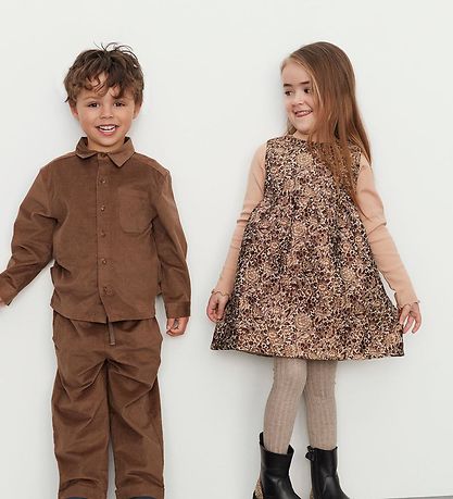 Petit Town Sofie Schnoor Dress - Brown w. Gold Glitter