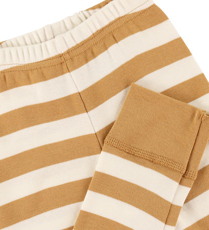 Katvig Leggings - Karamell/Vit Randig