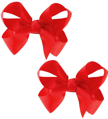 By Stær Haarschleife - 2er-Pack - Klassisch - 8 cm - Mohnrot