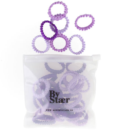 By Str Mini Elastische Haarband - 50 st. - Mix 13 - Paars