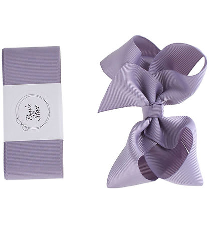 By Str Baptism Ribbon w. Bow - Dusty Purple