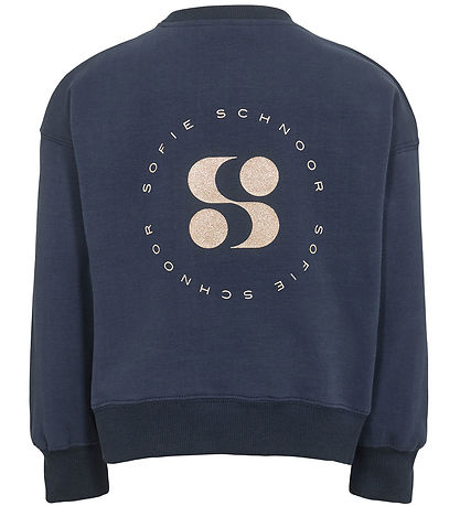 Petit Town Sofie Schnoor Sweatshirt - Dark Blue w. Gold Glitter