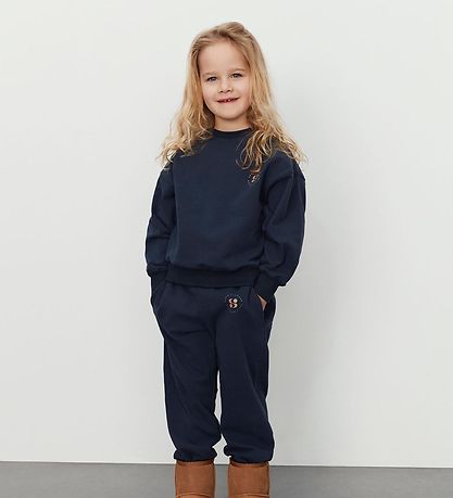 Petit Town Sofie Schnoor Sweatshirt - Dark Blue w. Gold Glitter