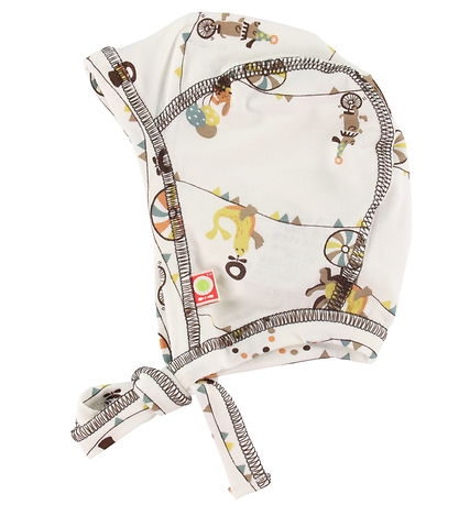 Katvig Baby Hat - Bamboo - White w. Circus print