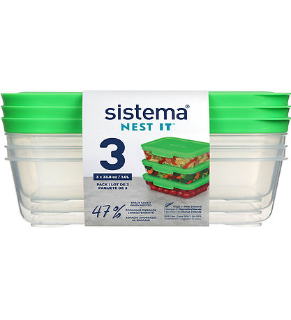 Sistema Silytyslaatikot - 3 kpl - Nest Se - 1 l - Vihre