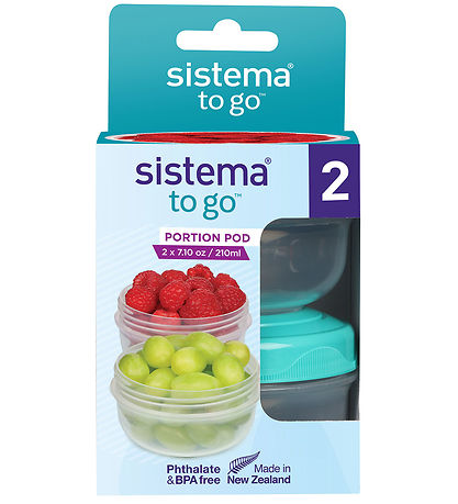Sistema Containers - 2-Pack - Portionpod - 210 mL - Turquoise/Pu