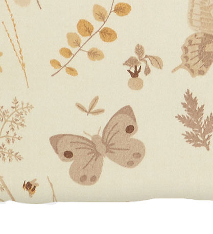 Cam Cam Bed Sheet - 70x140x15 cm - Beige w. Leaves/Butterflies