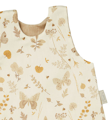 Cam Cam Sovsäck till Docka - Beige m. Blad/Fjärilar