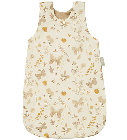 Cam Cam Sovsäck till Docka - Beige m. Blad/Fjärilar